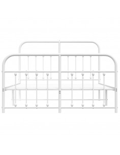 Giroletto con Testiera e Pediera Metallo Bianco 150x200 cm