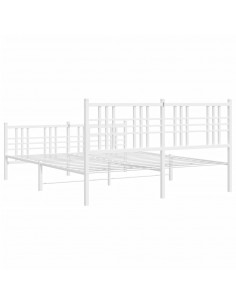 Giroletto con Testiera e Pediera Metallo Bianco 150x200 cm