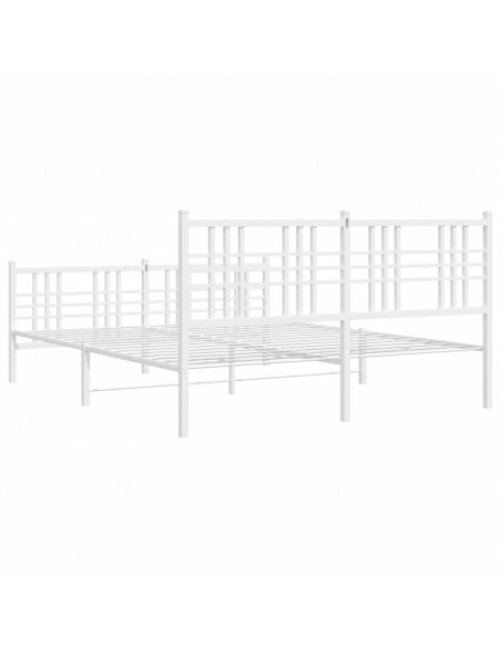 Giroletto con Testiera e Pediera Metallo Bianco 150x200 cm