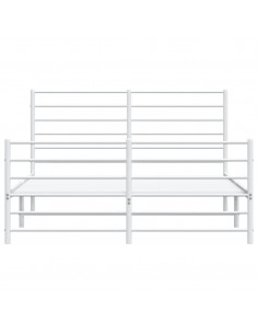 Giroletto con Testiera e Pediera Metallo Bianco 150x200 cm