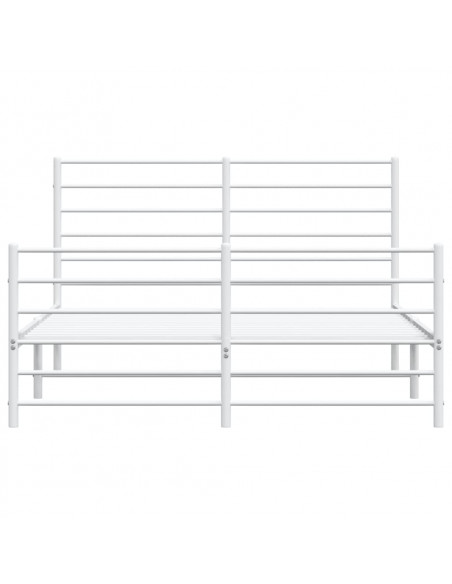Giroletto con Testiera e Pediera Metallo Bianco 150x200 cm