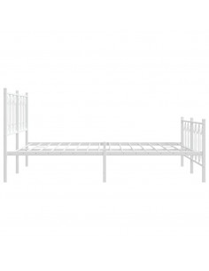 Giroletto con Testiera e Pediera Metallo Bianco 160x200 cm