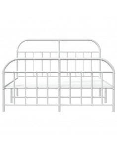 Giroletto con Testiera e Pediera Metallo Bianco 160x200 cm