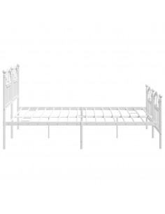 Giroletto con Testiera e Pediera Metallo Bianco 160x200 cm