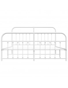 Giroletto con Testiera e Pediera Metallo Bianco 160x200 cm