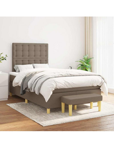 Giroletto a Molle con Materasso Tortora 120x190 cm in Tessuto