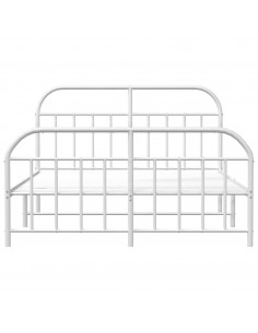 Giroletto con Testiera e Pediera Metallo Bianco 180x200 cm