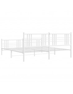 Giroletto con Testiera e Pediera Metallo Bianco 180x200 cm