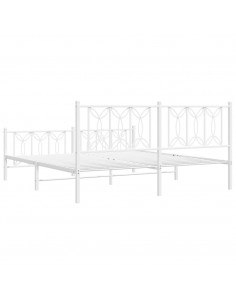 Giroletto con Testiera e Pediera Metallo Bianco 180x200 cm