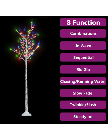 Albero Natale 180 LED 1,8 m Salice Colorato Interno Esterno