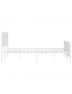 Giroletto con Testiera e Pediera Metallo Bianco 180x200 cm