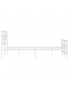 Giroletto con Testiera e Pediera Metallo Bianco 180x200 cm