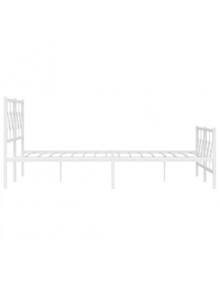 Giroletto con Testiera e Pediera Metallo Bianco 180x200 cm