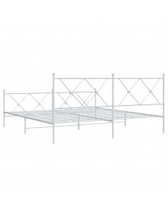 Giroletto con Testiera e Pediera Metallo Bianco 180x200 cm