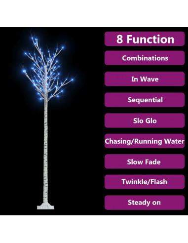 Albero Natale 200 LED 2,2 m Salice Blu Interno Esterno