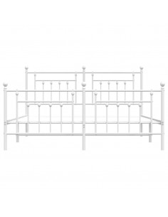 Giroletto con Testiera e Pediera Metallo Bianco 180x200 cm