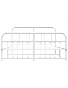 Giroletto con Testiera e Pediera Metallo Bianco 180x200 cm