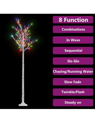 Albero Natale 200 LED 2,2 m Salice Colorato Interno Esterno
