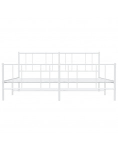 Giroletto con Testiera e Pediera Metallo Bianco 180x200 cm