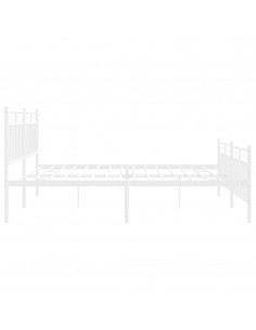 Giroletto con Testiera e Pediera Metallo Bianco 183x213 cm