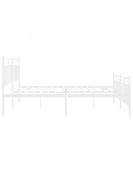 Giroletto con Testiera e Pediera Metallo Bianco 183x213 cm