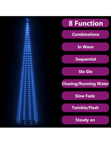 Albero di Natale a Cono con 752 LED Blu 160x500 cm