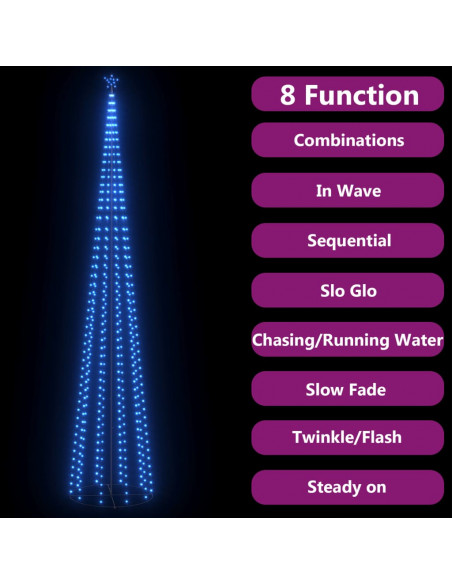 Albero di Natale a Cono con 752 LED Blu 160x500 cm