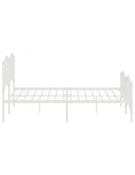 Giroletto con Testiera e Pediera Metallo Bianco 183x213 cm