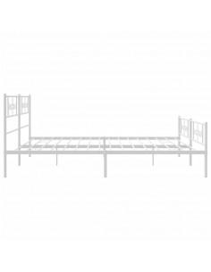 Giroletto con Testiera e Pediera Metallo Bianco 183x213 cm