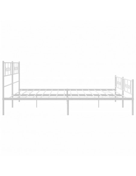 Giroletto con Testiera e Pediera Metallo Bianco 183x213 cm
