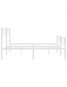 Giroletto con Testiera e Pediera Metallo Bianco 183x213 cm