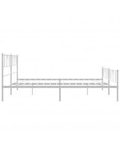 Giroletto con Testiera e Pediera Metallo Bianco 183x213 cm