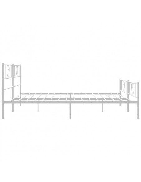 Giroletto con Testiera e Pediera Metallo Bianco 183x213 cm