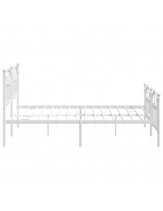 Giroletto con Testiera e Pediera Metallo Bianco 183x213 cm