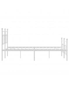 Giroletto con Testiera e Pediera Metallo Bianco 183x213 cm