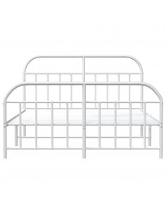 Giroletto con Testiera e Pediera Metallo Bianco 183x213 cm