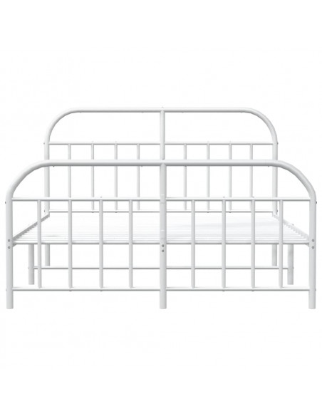 Giroletto con Testiera e Pediera Metallo Bianco 183x213 cm