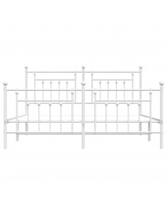 Giroletto con Testiera e Pediera Metallo Bianco 183x213 cm