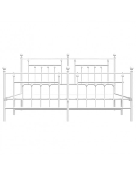 Giroletto con Testiera e Pediera Metallo Bianco 183x213 cm