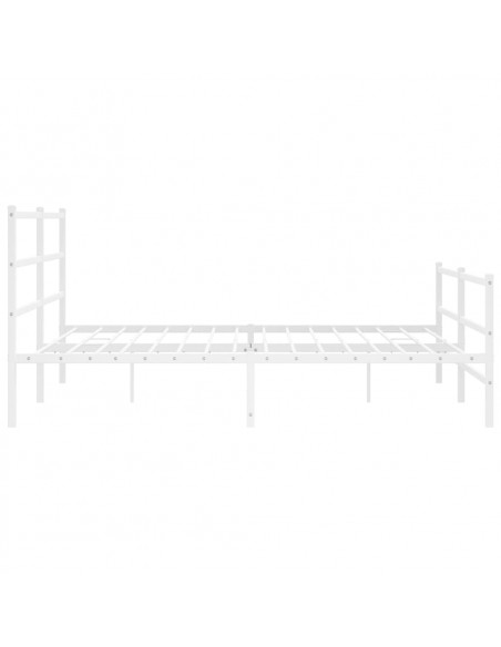 Giroletto con Testiera e Pediera Metallo Bianco 183x213 cm