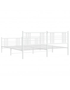 Giroletto con Testiera e Pediera Metallo Bianco 183x213 cm