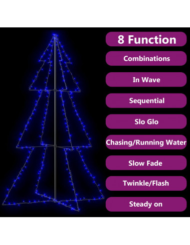 Albero di Natale a Cono 240 LED per Interni Esterni 118x180 cm