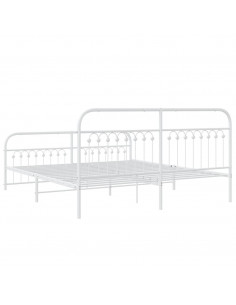 Giroletto con Testiera e Pediera Metallo Bianco 183x213 cm