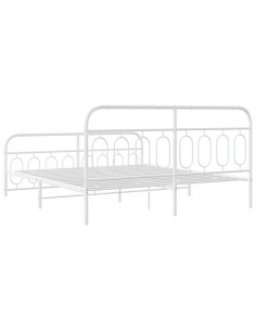 Giroletto con Testiera e Pediera Metallo Bianco 183x213 cm
