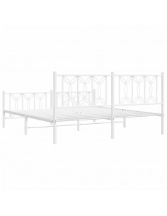 Giroletto con Testiera e Pediera Metallo Bianco 183x213 cm