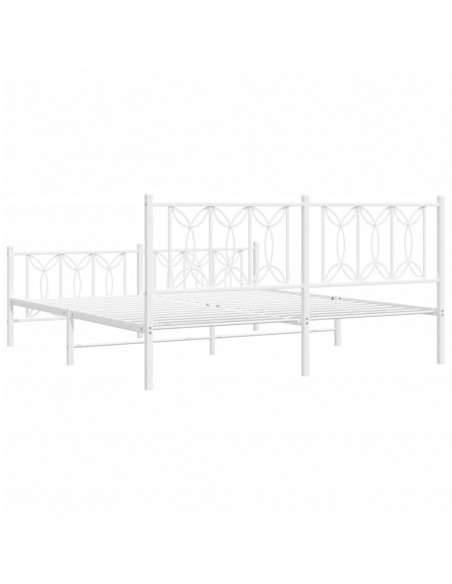 Giroletto con Testiera e Pediera Metallo Bianco 183x213 cm