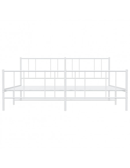 Giroletto con Testiera e Pediera Metallo Bianco 183x213 cm