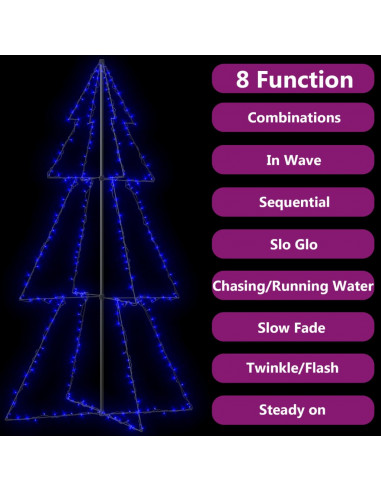 Albero di Natale a Cono 300 LED per Interni Esterni 120x220 cm