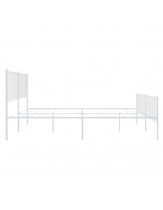 Giroletto con Testiera e Pediera Metallo Bianco 183x213 cm