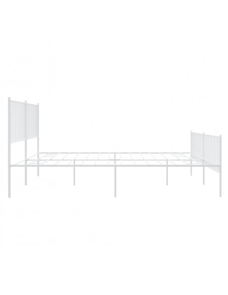 Giroletto con Testiera e Pediera Metallo Bianco 183x213 cm